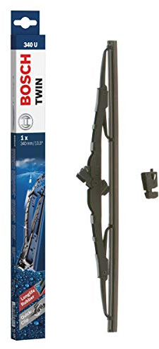 Bosch Automotive Scheibenwischer Twin340U, Länge: 340mm – einzelner Scheibenwischer für Frontscheibe, Schwarz