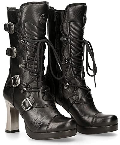 New Rock Damen M 5815 S10 Motorradstiefel, Schwarz, 38 EU