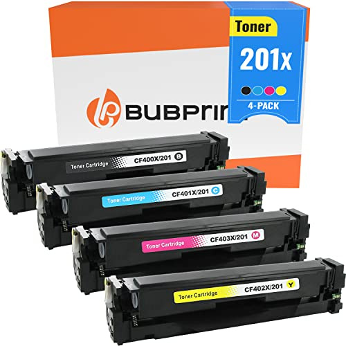 Bubprint 201X 4 Tonerkartuschen kompatibel als Ersatz für HP 201A 201X Toner für HP Color LaserJet Pro MFP M277dw M277n M274n M274dn M252dw M252n M277 M270 CF400X CF400A CF401X CF402X CF403X
