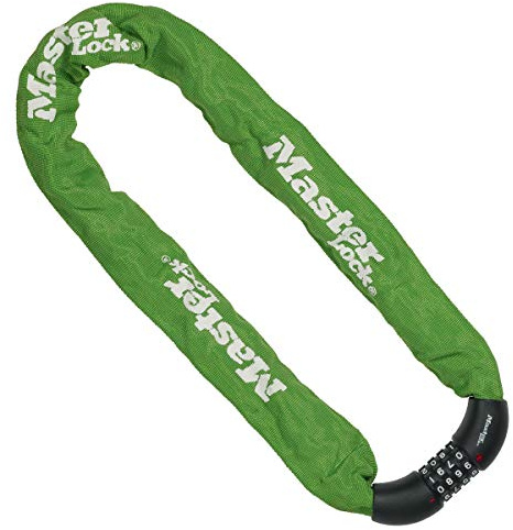 MASTER LOCK Bike Chain Lock [Combination Lock] [90 cm Chain] [Green] 8392EURDPROCOLG - Ideal for Bike, Electric Bike, Mountain Bike, Road Bike, Folding Bike