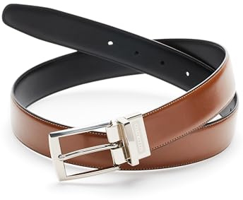 Perry Ellis Men's Portfolio Tan Amigo Belt, Luggage/Black Reversible, 32