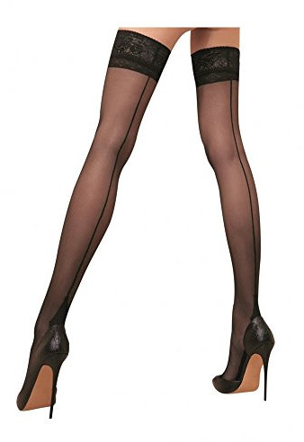 Trasparenze Halterlose Nahtstrümpfe PENNAC Schwarz 3/4 (42/48)