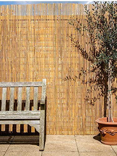 Papillon Bamboo Slat Natural Garden Fence Screening Roll Privacy Wind/Sun Protection 4m x 1.2m (13ft 1in x 4ft)