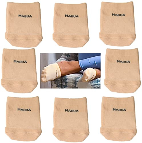 MABUA Toe Topper Half Socks Breathable No Show Liner Hidden Toe Covers Seamless Low Cut Grip Non Slip Mule Sock for Clogs for Women, 8 Pairs