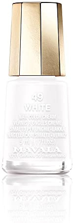 Mavala - Vernis à Ongles Mini Color Blanc - Application Précise et Aisée - Longue Tenue - Séchage Rapide - Brillance Durable - Formule Végane - Crème - 49 White
