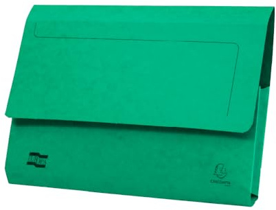 Exacompta - Ref 5253Z – Europa – Brieftasche, 356 x 242 mm, halbe Klappe vorne für Sicherheit, 300 Mikron Premium Presskarton, für A4 und Kanzleipapier, Grün, 10 Stück