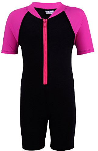 Tuga Girls Shorty 1.5mm Neoprene/Spandex Wetsuit (UPF 50+), Fuchsia, L (11/12 yrs)