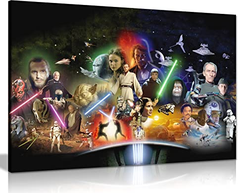 Star Wars-Collagendruck auf Leinwand, gerahmt, 76,2 cm x 50,8 cm