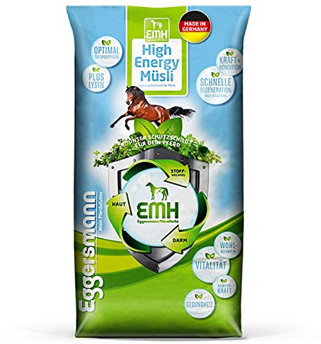 Eggersmann EMH High Energy Müsli – Pferdemüsli für Sport- und Hochleistungspferde – Spezialmüsli mit Lysin – 20 kg Sack