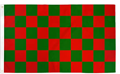 AZ FLAG Bandiera A Scacchi Rossi E Verdi 150x90cm - Bandiera Scacchiera Rossa E Verde 90 x 150 cm
