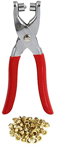 DEKTON DT20929 Eyelet Pliers, Red&Silver
