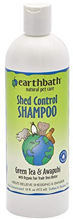 Earthbath All Natural Green Tea Shampoo Shed Control for Pets Dogs Cats, 16 oz