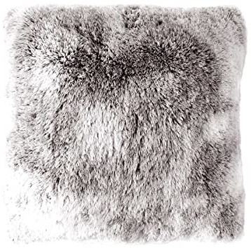 Enjoy Home – Coussin Ours - Effet Fourrure – 100% Polyester – Non déhoussable – 40x40cm - Coloris Blanc/Taupe