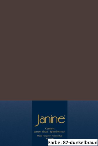 Janine Spannbettlaken Elastic 5002, Gr. 100x200 cm, Fb. 87 Dunkelbraun, Elastic-Jersey