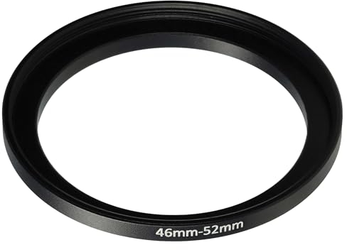 vhbw Anillo Adaptador Step Up de 46 mm a 52 mm para Objetivo de la cámara - Adaptador de Filtro, Metal, Negro