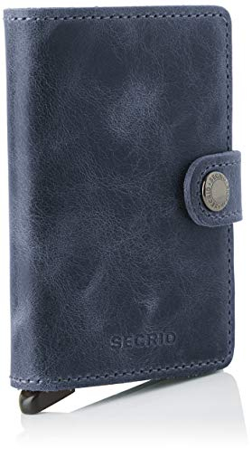 Secrid – Porte-Cartes Rigide en Cuir et Aluminium, Bleu