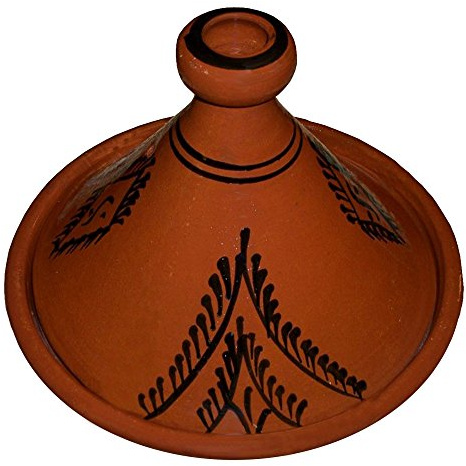 Treasures Of Morocco Cooking Tagine, Large 100%, Handmade, 12 inches, Brown, Clay, Round, Dishwasher Safe, Traditional