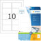 HERMA 5028 Universal Etiketten, 25 Blatt, 83,8 x 50,8 mm, 10 pro A4 Bogen, 250 Stück, selbstklebend, bedruckbar, matt, blanko Papier Klebeetiketten Aufkleber, weiß