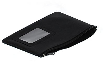 Banktasche - Geldscheintasche - Bankmappe mit Visitenkartenfach - schwarz