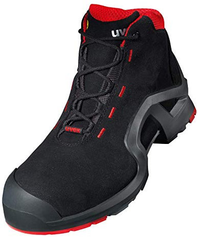 Uvex 1 X-Tended Support Arbeitsstiefel - Sicherheitsstiefel S3 SRC ESD - Rot-Schwarz, Größe:45