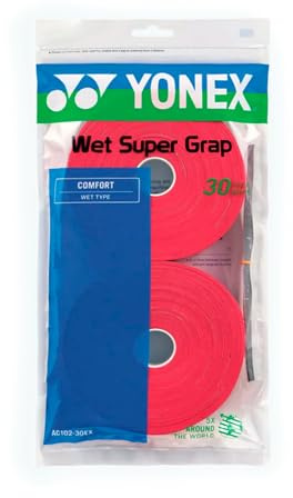 Yonex Raqueta Super GRAP 30-Pack Grips, Rojo