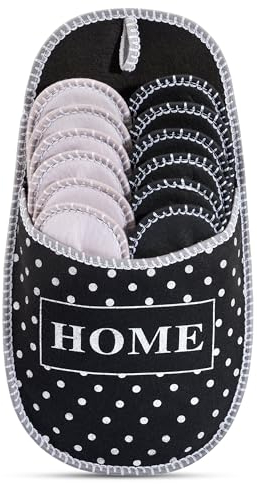 ONVAYA ABS Gästepantoffel Dots 6er Set | Gästeschlappen | Hausschuhe | Hüttenschuhe Damen | Filzpantoffel | Gästehausschuh | antirutsch Sohle