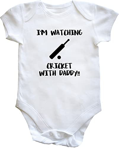 Hippowarehouse Shhh. I'm Watching Cricket With Daddy!! baby vest bodysuit (short sleeve) boys girls
