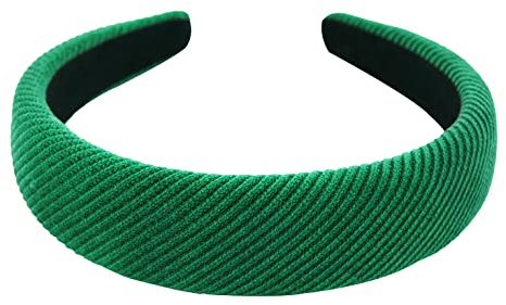 axy Breiter Haarreif mit Stoff gepolstertes Cord - Wunderschön Stirnband Haarschmuck Haarreifen HRK5A (Grün)