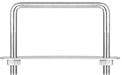 sourcing map Pernos en U Cuadrados, 87mm (3,43) de Ancho Interior, 70mm de Longitud, M8 Perno de Abrazadera en U de Acero Inoxidable 304 con Tuercas y Placas, para Remolque de Barco