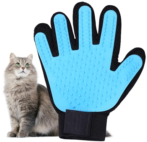 Aruicheng Haustier Handschuh Bürste Effizienter Katzenhandschuh Fellpflege Katzenhaarentferner Katzen Handschuhe Massagehandschuh Perfekt für Hund und Katze mit langem und kurzem Fell