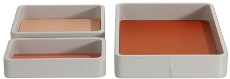 DuDu Set Svuotatasche in Pelle da 3pz, Vassoio Portaoggetti da Tavolo Casa Scrivania Ufficio, Porta Chiavi, Monete, Telefono Multicolore3