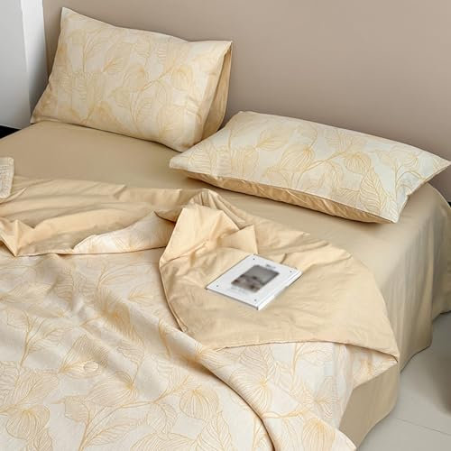 ISCBAFYX Trapunta King Full Size, Piumino Estivo Leggero in Garza a Doppio Strato con Aria condizionata - Coperta con Nucleo Trapuntato Portatile Delicata sulla Pelle per Il pisolino da Viaggio in