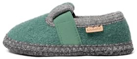 Living Kitzbühel T-Modell mit Häkelverzierung - Weiche Hausschuhe Kinder aus Wolle - Atmungsaktiv & rutschfest - Handgefertigt in Europa Cactus 30