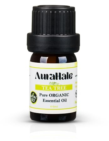 AuraHale Organic Tea Tree Essential Oil – 100% Pure & Undiluted | Therapeutic Grade Melaleuca Alternifolia Leaf for Aromatherapy & Diffusers | Bottled in the UK