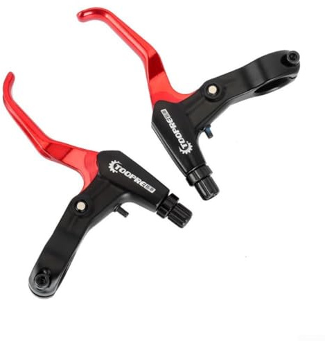 AugustknowU 1 Pair Bicycle Brake Lever, V-Brake Handlebar Aluminium Alloy Bike Brake Handle for Most Bicycle, Road Bike, Mountain Bike(red)