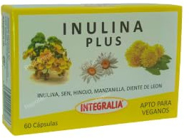Inulina Plus, Cápsulas con Inulina, Sen, Hinojo, Manzanilla y Diente de León, Apto para Veganos, 60 Cápsulas