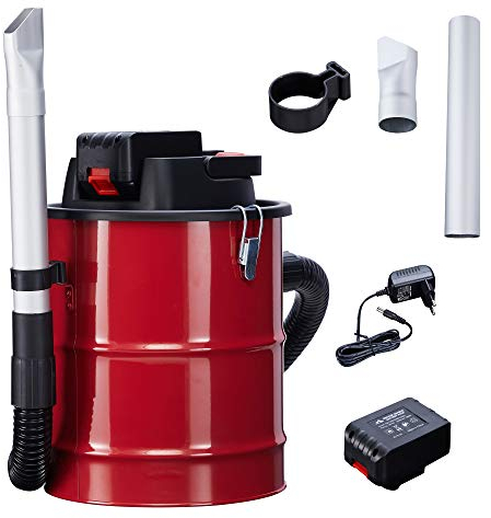 Arebos Aschesauger Kaminsauger mit Akku 140W / 12L / inkl. HEPA Filter/Saug- und Blasfunktion/metallverstärkter Saugschlauch & 2 Metallaufsätze/Staubsauger für Kamin Grill Ofen Asche