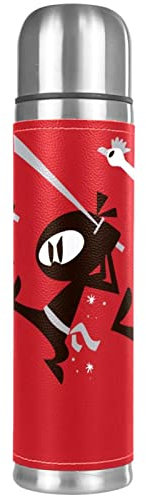 Ninja Thermos Vacuum Insulated Water Bottle Compact Stainless Steel Coffee Travel Mug 17 Ounce