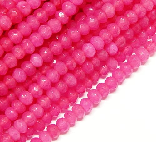 Perline di agata e diaspro, 4 mm, rondelle, 110 pezzi, pietre semipreziose per gioielli (agata rosa)
