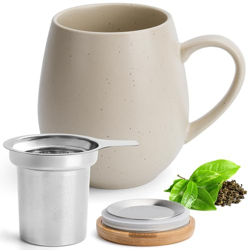 Happy Lemurotekopp med lock och sil – 550 ml – stor tetillbehör – temugg – jumbokopp