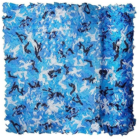 Camo Netting Roll Camouflage Netting, Camouflage Tarpaulin Shade Netting for Garden, Kids Den, Photography, Privacy, Hunting, Decoration, Fence (Color : Blue, Size : 5x8m(16.4x26.2ft))