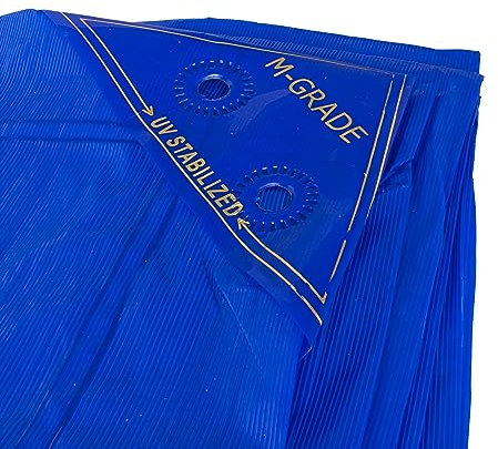impact resistant LLDPE waterproof tarpaulin/ground sheet high tensile strength in IMPERIAL BLUE premium Linear Low-Density Polyethylene (1.5m x2m)