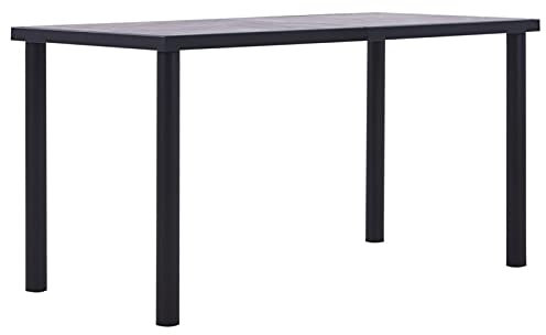 Gecheer Matbord, köksbord, matbord, matbord, bord, matsal, kök, utomhus, svart, betonggrå, 140 x 70 x 75 cm MDF metallram