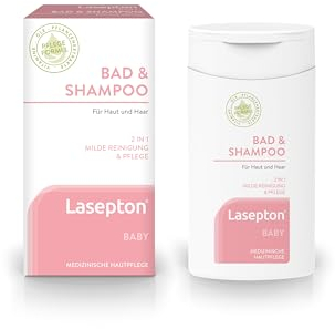 Lasepton BABY Bad & Shampoo, 200 ml: Sanfte Pflege für Haut & Haar, Babyshampoo und Schaumbad, mit Weizenprotein und Aloe Vera, augenmild, ohne Silikone