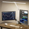 SKYLEO LED Desk Lamp - Double Head Desk Light with Remote Control - Eye Protection, 2400 LM, 24W, 5 Color Modes, Timing & Memory, Easy to Install - Suitable for Office, Reading, Drawing - White