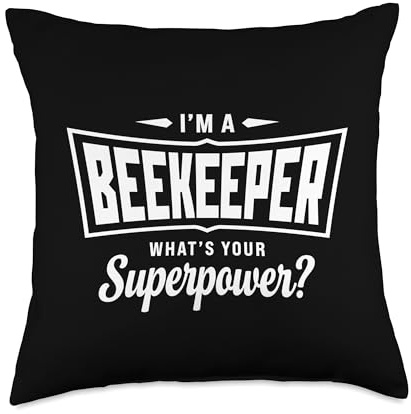 I'm A Beekeeper What's Your Superpower Funny Beekeeping Throw Pillow