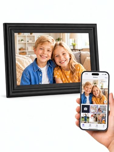 Digital Picture Frame 10.1 Inch WiFi | 1280x800 IPS Touch Screen | 16GB Storage | Auto-Rotate Wall Mountable Photo Frame | Gift for Mom, Weddings, Retirement, Birthdays