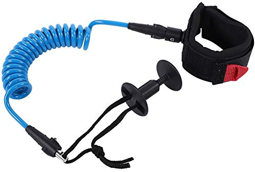 WAHEWUD Bodyboard Correa de muñeca en Espiral Tabla Accesorios de Surf 5,5 mm / 5 pies Acolchado Ajuste cómodo Negro Naranja Bobina Ligera para Tabla de Surf (Bleu)