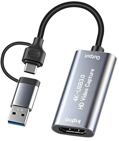 Video Capture Card 4K USB3.0 HDMI to USB C Capture Card Streaming Device 4K@30Hz 1080P@60fps Game Record 4K Passthrough Loop-out Compatible for Quest Switch iPad Camera Mac Laptop PC