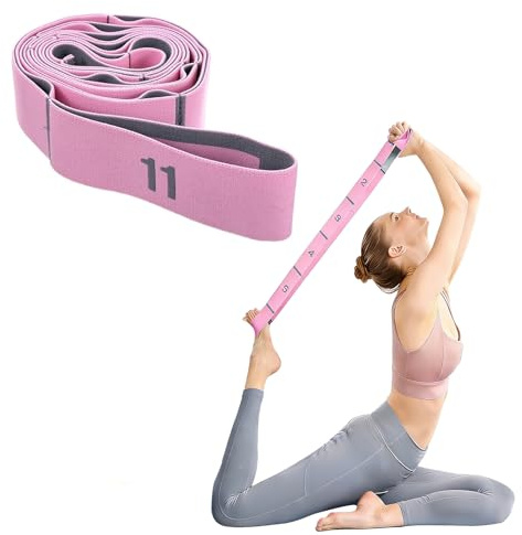 11-Loop Yoga Stretching Strap, Elastic Resistance Exercise Band